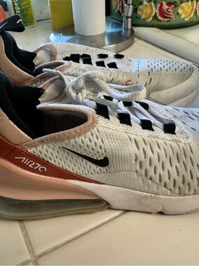 Nike Kids Air Max 270 White Black Pink Accent Sneakers